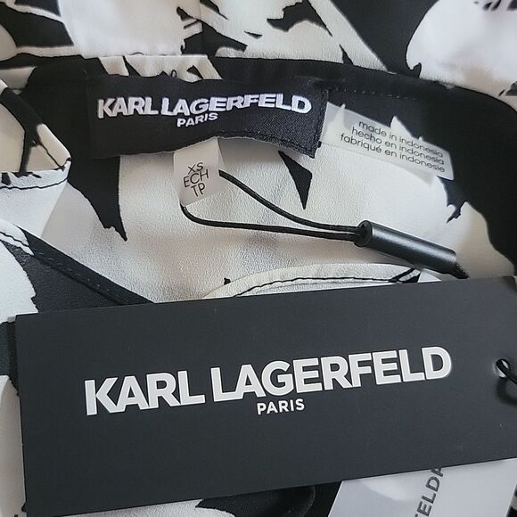 Karl Lagerfeld black white top - Picture 4 of 4